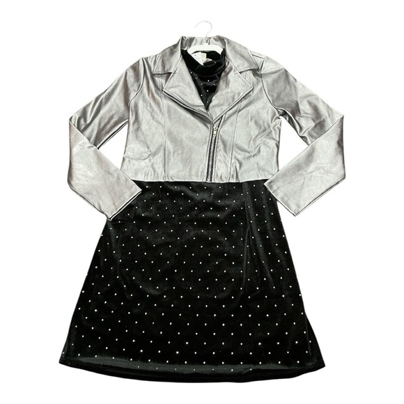 Knit Works - NWT 2 PC Silver Jacket and Black Dress with Iridescent Beading - Picture 1 of 6